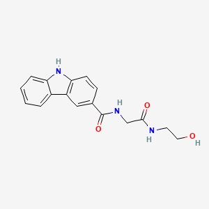 molecular formula C17H17N3O3 B4621279 N-{2-[(2-hydroxyethyl)amino]-2-oxoethyl}-9H-carbazole-3-carboxamide 