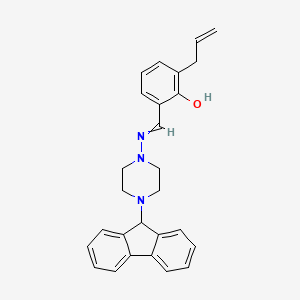 molecular formula C27H27N3O B4621310 2-烯丙基-6-({[4-(9H-芴-9-基)-1-哌嗪基]亚氨基}甲基)苯酚 