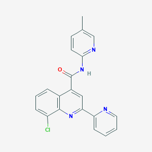 molecular formula C21H15ClN4O B4621315 8-氯代-N-(5-甲基-2-吡啶基)-2-(2-吡啶基)-4-喹啉甲酰胺 