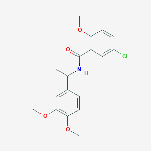 molecular formula C18H20ClNO4 B4621341 5-chloro-N-[1-(3,4-dimethoxyphenyl)ethyl]-2-methoxybenzamide 