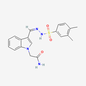 molecular formula C19H20N4O3S B4621354 2-(3-{2-[(3,4-dimethylphenyl)sulfonyl]carbonohydrazonoyl}-1H-indol-1-yl)acetamide 