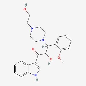 molecular formula C24H29N3O4 B4621382 2-羟基-3-[4-(2-羟乙基)-1-哌嗪基]-1-(1H-吲哚-3-基)-3-(2-甲氧基苯基)-1-丙酮 