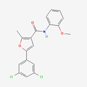 molecular formula C19H15Cl2NO3 B4621396 5-(3,5-dichlorophenyl)-N-(2-methoxyphenyl)-2-methyl-3-furamide 