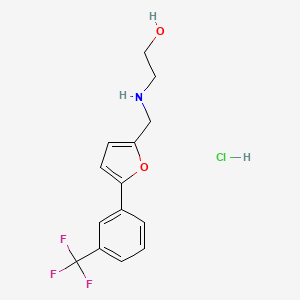 molecular formula C14H15ClF3NO2 B4621426 2-[({5-[3-(trifluoromethyl)phenyl]-2-furyl}methyl)amino]ethanol hydrochloride 