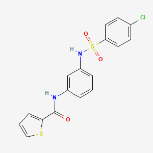 molecular formula C17H13ClN2O3S2 B4621450 N-(3-{[(4-chlorophenyl)sulfonyl]amino}phenyl)-2-thiophenecarboxamide 