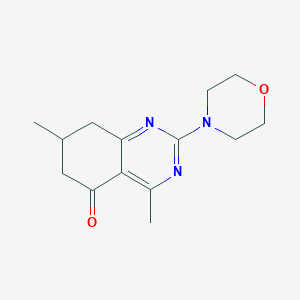 molecular formula C14H19N3O2 B4621454 4,7-dimethyl-2-(4-morpholinyl)-7,8-dihydro-5(6H)-quinazolinone 