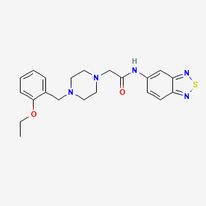 molecular formula C21H25N5O2S B4621460 N-2,1,3-benzothiadiazol-5-yl-2-[4-(2-ethoxybenzyl)-1-piperazinyl]acetamide 