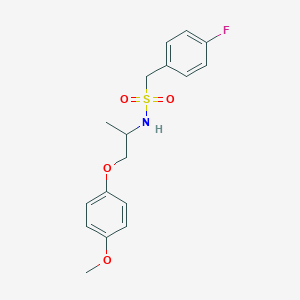 molecular formula C17H20FNO4S B4621473 1-(4-fluorophenyl)-N-[2-(4-methoxyphenoxy)-1-methylethyl]methanesulfonamide 