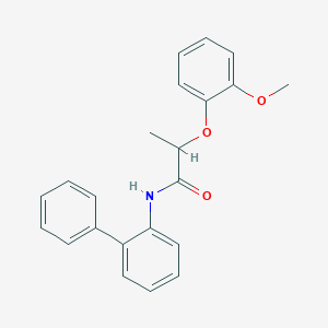 molecular formula C22H21NO3 B4621478 N-2-联苯基-2-(2-甲氧基苯氧基)丙酰胺 