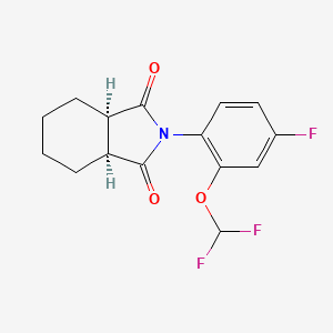 molecular formula C15H14F3NO3 B4621485 (3aR,7aS)-2-[2-(二氟甲氧基)-4-氟苯基]六氢-1H-异吲哚-1,3(2H)-二酮 