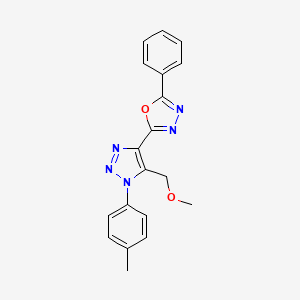 molecular formula C19H17N5O2 B4621500 2-[5-(甲氧基甲基)-1-(4-甲基苯基)-1H-1,2,3-三唑-4-基]-5-苯基-1,3,4-恶二唑 