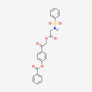 4-(2-{[N-(phenylsulfonyl)glycyl]oxy}acetyl)phenyl benzoate