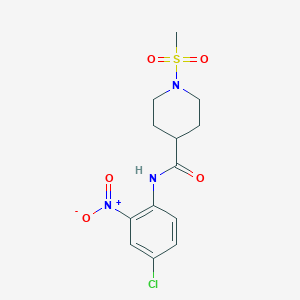 molecular formula C13H16ClN3O5S B4621576 N-(4-chloro-2-nitrophenyl)-1-(methylsulfonyl)-4-piperidinecarboxamide 