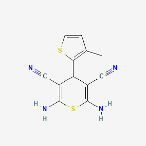 molecular formula C12H10N4S2 B4621604 2,6-diamino-4-(3-methyl-2-thienyl)-4H-thiopyran-3,5-dicarbonitrile 