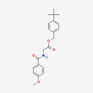 molecular formula C21H25NO4 B4621632 4-叔丁基苄基N-(4-甲氧基苯甲酰)甘氨酸酯 