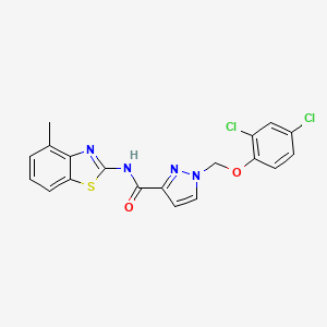 molecular formula C19H14Cl2N4O2S B4621640 1-[(2,4-二氯苯氧基)甲基]-N-(4-甲基-1,3-苯并噻唑-2-基)-1H-吡唑-3-甲酰胺 