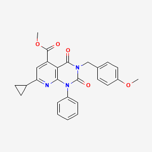 molecular formula C26H23N3O5 B4621650 methyl 7-cyclopropyl-3-(4-methoxybenzyl)-2,4-dioxo-1-phenyl-1,2,3,4-tetrahydropyrido[2,3-d]pyrimidine-5-carboxylate 