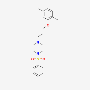 molecular formula C22H30N2O3S B4621669 1-[3-(2,5-dimethylphenoxy)propyl]-4-[(4-methylphenyl)sulfonyl]piperazine 