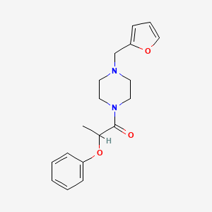 molecular formula C18H22N2O3 B4621673 1-(2-呋喃甲基)-4-(2-苯氧基丙酰)哌嗪 