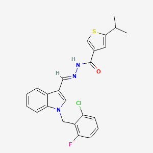 molecular formula C24H21ClFN3OS B4621686 N'-{[1-(2-chloro-6-fluorobenzyl)-1H-indol-3-yl]methylene}-5-isopropyl-3-thiophenecarbohydrazide 