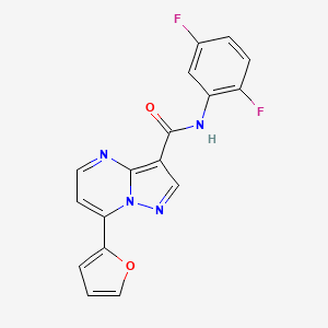 molecular formula C17H10F2N4O2 B4621691 N-(2,5-difluorophenyl)-7-(2-furyl)pyrazolo[1,5-a]pyrimidine-3-carboxamide 