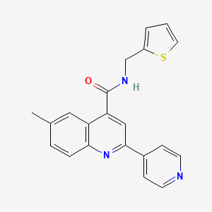 molecular formula C21H17N3OS B4621731 6-methyl-2-(4-pyridinyl)-N-(2-thienylmethyl)-4-quinolinecarboxamide 