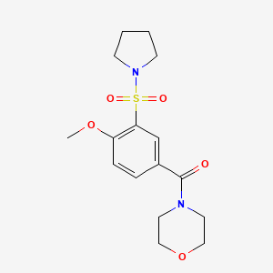 molecular formula C16H22N2O5S B4621741 4-[4-methoxy-3-(pyrrolidin-1-ylsulfonyl)benzoyl]morpholine 