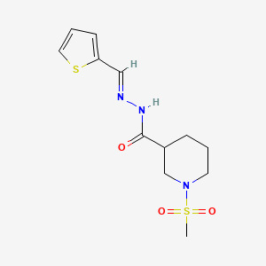 molecular formula C12H17N3O3S2 B4621745 1-(methylsulfonyl)-N'-(2-thienylmethylene)-3-piperidinecarbohydrazide 