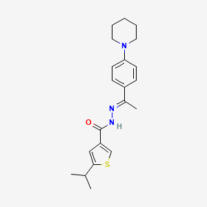 molecular formula C21H27N3OS B4621749 5-isopropyl-N'-{1-[4-(1-piperidinyl)phenyl]ethylidene}-3-thiophenecarbohydrazide 