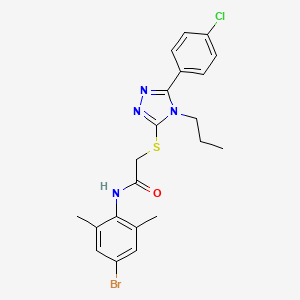 molecular formula C21H22BrClN4OS B4621752 N-(4-溴-2,6-二甲基苯基)-2-[{[5-(4-氯苯基)-4-丙基-4H-1,2,4-三唑-3-基]硫代}乙酰胺 