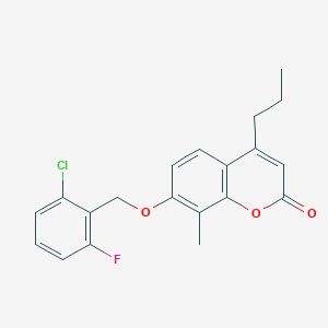 molecular formula C20H18ClFO3 B4621764 7-[(2-chloro-6-fluorobenzyl)oxy]-8-methyl-4-propyl-2H-chromen-2-one 
