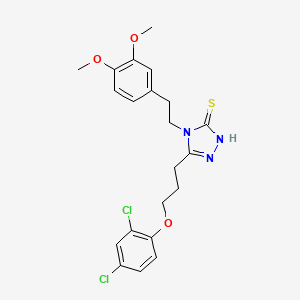 molecular formula C21H23Cl2N3O3S B4621796 5-[3-(2,4-二氯苯氧基)丙基]-4-[2-(3,4-二甲氧基苯基)乙基]-4H-1,2,4-三唑-3-硫醇 