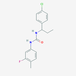 molecular formula C17H18ClFN2O B4621811 N-[1-(4-chlorophenyl)propyl]-N'-(3-fluoro-4-methylphenyl)urea 