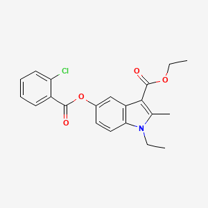 molecular formula C21H20ClNO4 B4621816 ethyl 5-[(2-chlorobenzoyl)oxy]-1-ethyl-2-methyl-1H-indole-3-carboxylate 
