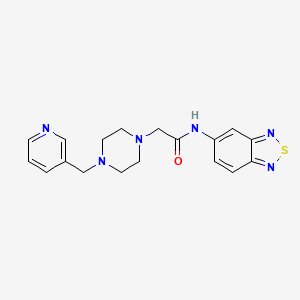 molecular formula C18H20N6OS B4621817 N-2,1,3-benzothiadiazol-5-yl-2-[4-(3-pyridinylmethyl)-1-piperazinyl]acetamide 