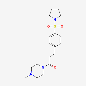 molecular formula C18H27N3O3S B4621839 1-methyl-4-{3-[4-(1-pyrrolidinylsulfonyl)phenyl]propanoyl}piperazine 