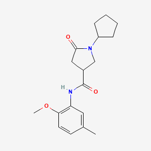 1-cyclopentyl-N-(2-methoxy-5-methylphenyl)-5-oxopyrrolidine-3-carboxamide