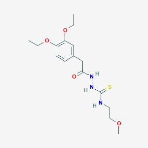 molecular formula C16H25N3O4S B4621847 2-[(3,4-二乙氧基苯基)乙酰基]-N-(2-甲氧基乙基)肼基碳硫酰胺 
