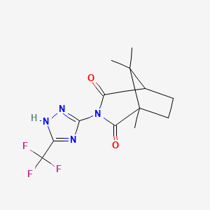 molecular formula C13H15F3N4O2 B4621848 1,8,8-三甲基-3-[5-(三氟甲基)-1H-1,2,4-三唑-3-基]-3-氮杂双环[3.2.1]辛烷-2,4-二酮 