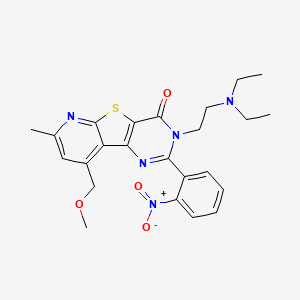 molecular formula C24H27N5O4S B4621851 3-[2-(diethylamino)ethyl]-9-(methoxymethyl)-7-methyl-2-(2-nitrophenyl)pyrido[3',2':4,5]thieno[3,2-d]pyrimidin-4(3H)-one 