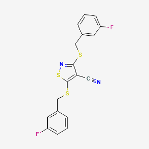 molecular formula C18H12F2N2S3 B4621857 3,5-双[(3-氟苄基)硫代]异噻唑-4-腈 