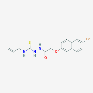molecular formula C16H16BrN3O2S B4621858 N-烯丙基-2-{[(6-溴-2-萘基)氧基]乙酰}肼基碳硫酰胺 