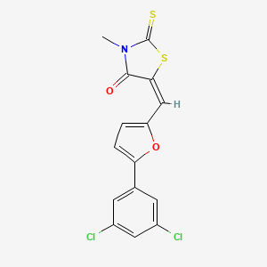 molecular formula C15H9Cl2NO2S2 B4621865 5-{[5-(3,5-dichlorophenyl)-2-furyl]methylene}-3-methyl-2-thioxo-1,3-thiazolidin-4-one 
