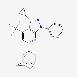 molecular formula C26H26F3N3 B4621879 6-(1-金刚烷基)-3-环丙基-1-苯基-4-(三氟甲基)-1H-吡唑并[3,4-b]吡啶 