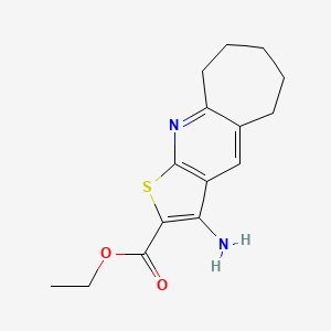 molecular formula C15H18N2O2S B4621882 3-氨基-6,7,8,9-四氢-5H-环庚[b]噻吩并[3,2-e]吡啶-2-羧酸乙酯 