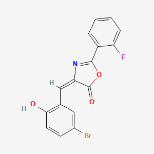 molecular formula C16H9BrFNO3 B4621892 4-(5-bromo-2-hydroxybenzylidene)-2-(2-fluorophenyl)-1,3-oxazol-5(4H)-one 