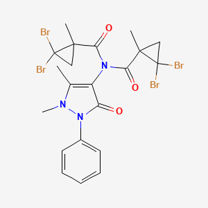 molecular formula C21H21Br4N3O3 B4621897 2,2-dibromo-N-[(2,2-dibromo-1-methylcyclopropyl)carbonyl]-N-(1,5-dimethyl-3-oxo-2-phenyl-2,3-dihydro-1H-pyrazol-4-yl)-1-methylcyclopropanecarboxamide 