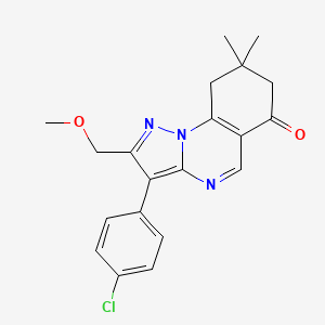 molecular formula C20H20ClN3O2 B4621902 3-(4-chlorophenyl)-2-(methoxymethyl)-8,8-dimethyl-8,9-dihydropyrazolo[1,5-a]quinazolin-6(7H)-one 