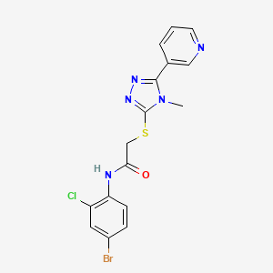molecular formula C16H13BrClN5OS B4621933 N-(4-bromo-2-chlorophenyl)-2-{[4-methyl-5-(3-pyridinyl)-4H-1,2,4-triazol-3-yl]thio}acetamide 