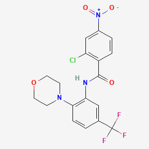 molecular formula C18H15ClF3N3O4 B4621963 2-chloro-N-[2-(4-morpholinyl)-5-(trifluoromethyl)phenyl]-4-nitrobenzamide 